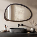Irregular Industrial Mirror with Black Walnut Frame by Axyaa for Home Décor