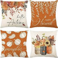 Axyaa Buffalo Check Print Linen Pillow Cover 45x45 for Fall Thanksgiving Decor