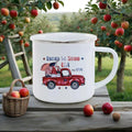Axyaa Independence Enamel Mug: American Flag Coffee Cup for Freedom Lovers.