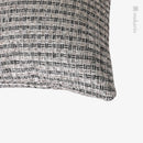 Axyaa Modern Silver & Black Jacquard Stitch Pillow for Stylish Bedroom Decor