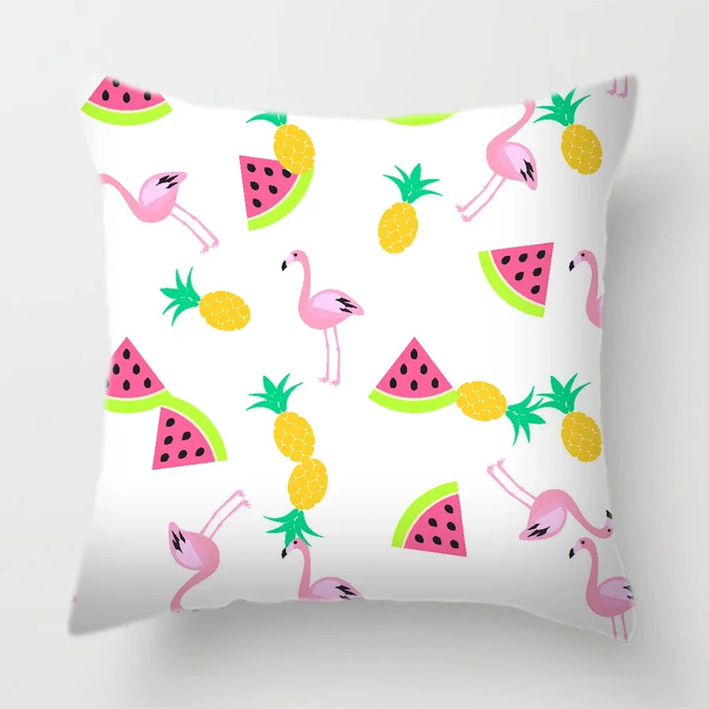 Axyaa Tropical Fruits Cushion Cover Watermelon Pineapple Decorative Pillow Case