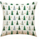 Christmas Joy: Pine Trees & Festive Prints Pillow Cover by Axyaa for Sofa, Bedroom & Car