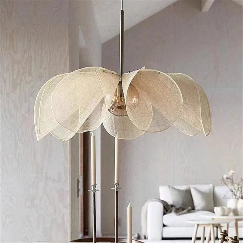 Axyaa Wabi Sabi LED Pendant Lamp: French Fabric Nordic Design for Home and Hotel