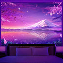 Axyaa Starry Sky Mountain Cherry Blossom Wall Hanging for Aesthetic Bedroom Decor