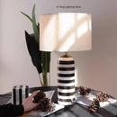 Axyaa Black White Stripe Marble Table Lamp LED Vintage Desk Light