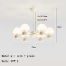 Axyaa Nordic Mushroom Glass Chandelier Pendant Lamp for Living Room and Kitchen