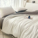 Axyaa Summer Cool Ice Silk Solid Color Duvet Cover in Twin/Full/Queen/King Sizes