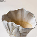 Axyaa Ceramic Floral Texture Vase for Aesthetic Room Decor