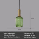 Axyaa Vintage Lantern Chandelier Striped Glass Pendant Lamp for Dining Room