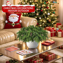 Axyaa Christmas Greenery Stems with Pinecones - Soft Bendable Realistic Artificial Pine Branches