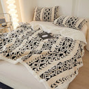 Axyaa Diamond Grid Jacquard Throw Blanket in New Bohemia Style