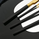 Axyaa 20-Piece Stainless Steel Gold Cutlery Set and Metal Straw Kit