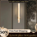 Axyaa Full-Copper Travertine Wall Lamp - Luxury Italian Minimalist Bedroom & Living Room Light