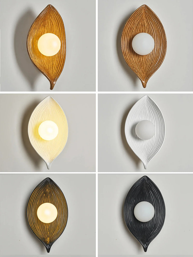 Leaf Resin Wall Sconces LED Lighting for Home Decor by Axya