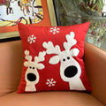 Axyaa Christmas Theme Embroidered Pillow Cushion Cover