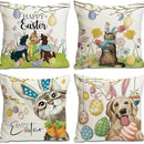 Easter Puppy Cat Egg Pattern Pillowcase - Axyaa Brand Home Decoration