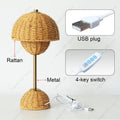 Axyaa Rattan Flower Bud Lamp USB DC Powered LED Desk Light