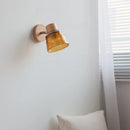 Axyaa Amber Glass LED Wall Lamp for Stair Living Room, Modern Interior Sconce-Lampara Pared