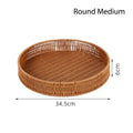 Axyaa Rattan Basket Tray for Breakfast Food Bread Cake Fruit Vegetable Storage