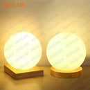 Axyaa Glass Ball Table Lamp: Wood Base, Round Design for Living Room, Bedroom & Study