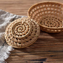 Axyaa Rattan Woven Towel Tray Snack Nut Plate Fruit Basket Kitchen Storage