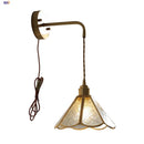 Axyaa Glass LED Wall Lights - Adjustable Wire Plug-In Vintage Tiffany Wall Lamp
