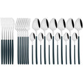 Gold Stainless Steel Cutlery Set by Axyaa - 24Pcs Western Tableware Flatware