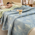 Axyaa Cotton Jacquard Wool Towel Quilt - Three-Layer Sofa Blanket