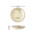 Axyaa Retro Ceramic Salad Plate Set for Dining and Serving