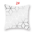 Axyaa 18" Sliver Grey Geometry Striped Pillowcase Home Decor Pillow Cover
