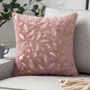 Axyaa Bronzing Golden Feather Style Plush Pillowcase for Festive Home Decor