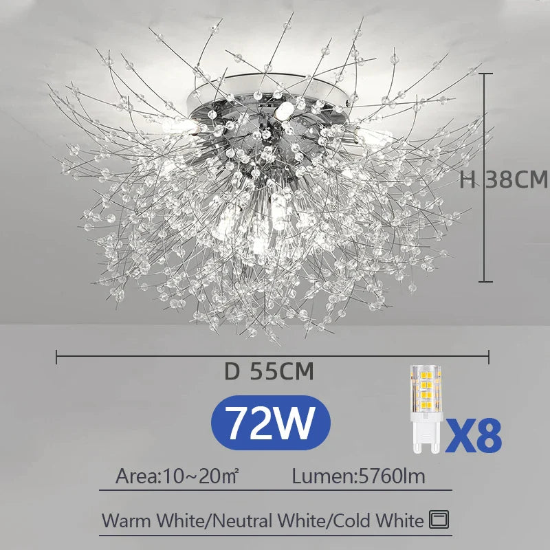 Axyaa Nordic LED Crystal Chandelier Ceiling Light for Home Decor