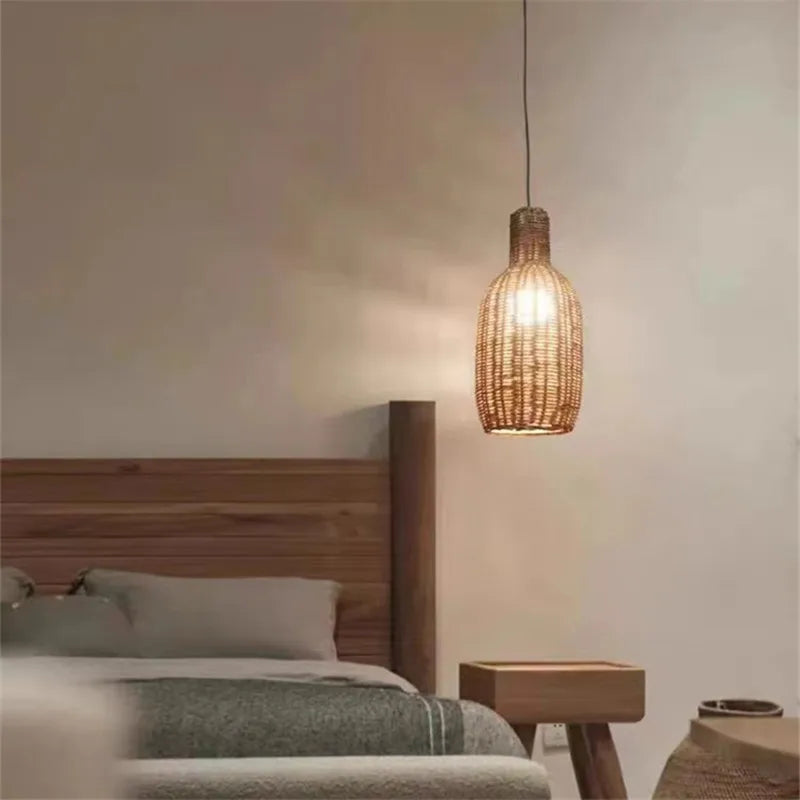 Axyaa Bamboo Pendant Lamp: Chinese Style Village Design for Dining Room, Cafe, Kitchen Island