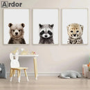 Axyaa Baby Animals Poster: Lion Tiger Hippo Giraffe Elephant Zebra Wall Art