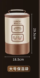 Axyaa 4-Layer Stainless Steel Vacuum Lunch Box & Pot