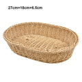 Axyaa Rattan Serving Baskets: Bread Fruit Vegetables Cake Dim Sum Tray Styles