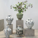 Axyaa Ceramic Graffiti Vase Handcrafted Home Decor Floral Arrangement Bottle