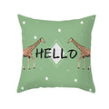 Axyaa Giraffe Pattern Summer Pillowcase for Home Decor - Plant Inspired