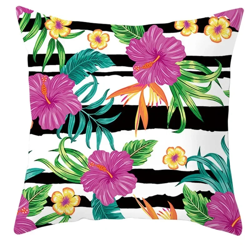 Axyaa Tropical Plants Flower Pillowcase