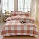 Axyaa Blue & White Grid 4-Piece Bed Sheet Set, Thickened Material