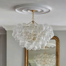 Axyaa Glass Bubble Chandelier: Modern Round Pendant Lamp for Living Room, Kitchen, Hotel.