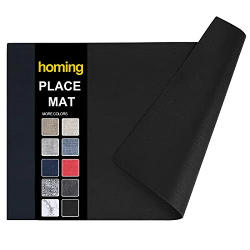 Axyaa Heat Resistant Leather Placemats - Waterproof Non-slip Kitchen Table Mats