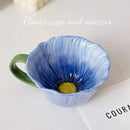 Axyaa European Flower Ceramic Coffee Cup | Exquisite Embossed Tea Mug | Gift Idea