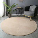 Axyaa Round Coral Velvet Carpet: Soft Living Room Rug for Kids Play & Coffee Table