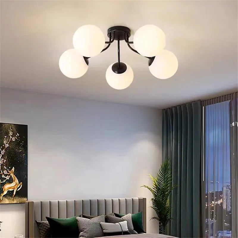 Nordic LED Milk White Glass Bubble Light for Living Room Bedroom by Axyaa