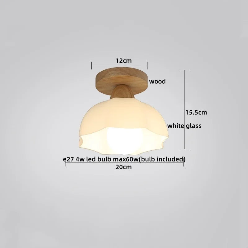 Axyaa Crystal Wood LED Ceiling Lamp Clear Glass Modern Ceiling Lights