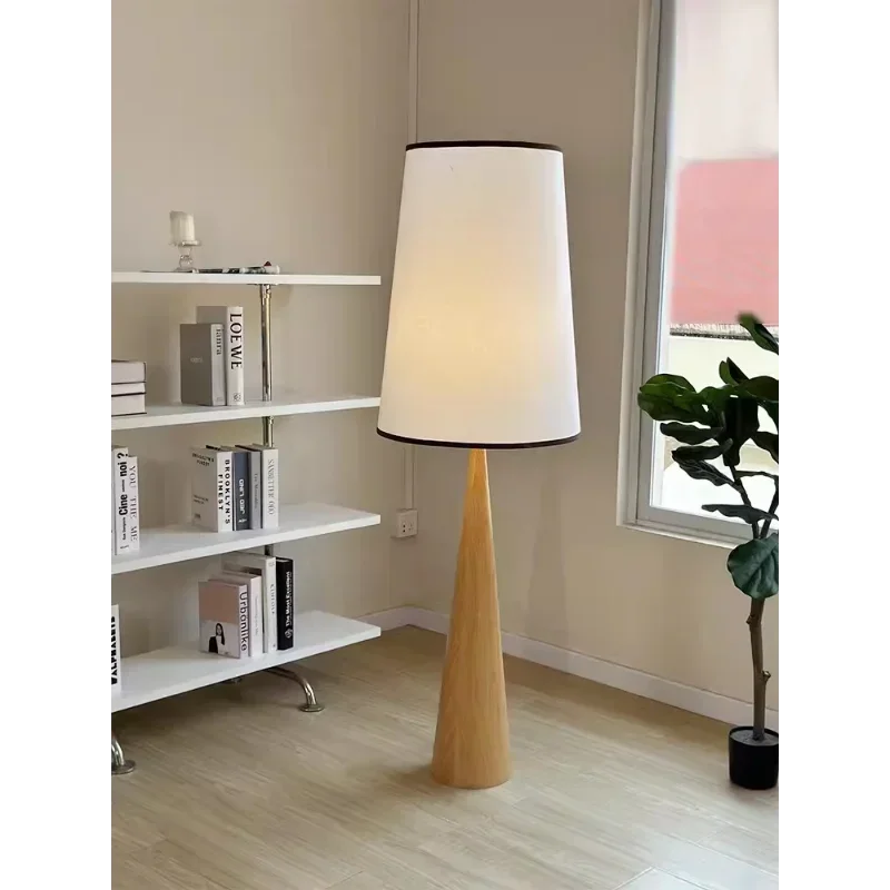 Axyaa Wabi-sabi Wood Floor Lamp Nordic Design Cream Cloth Light E27