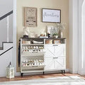 Axyaa Farmhouse Shoe Storage Cabinet with Barn Door Design & 4 Flip Drawers