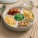 Axyaa Ceramic Grid Plate with Lid - Premium Hotel Tableware Appetizer Set