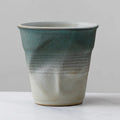 Axyaa Rough Pottery Coffee Cup, Irregular Gradient Ceramic Latte Tea Cup